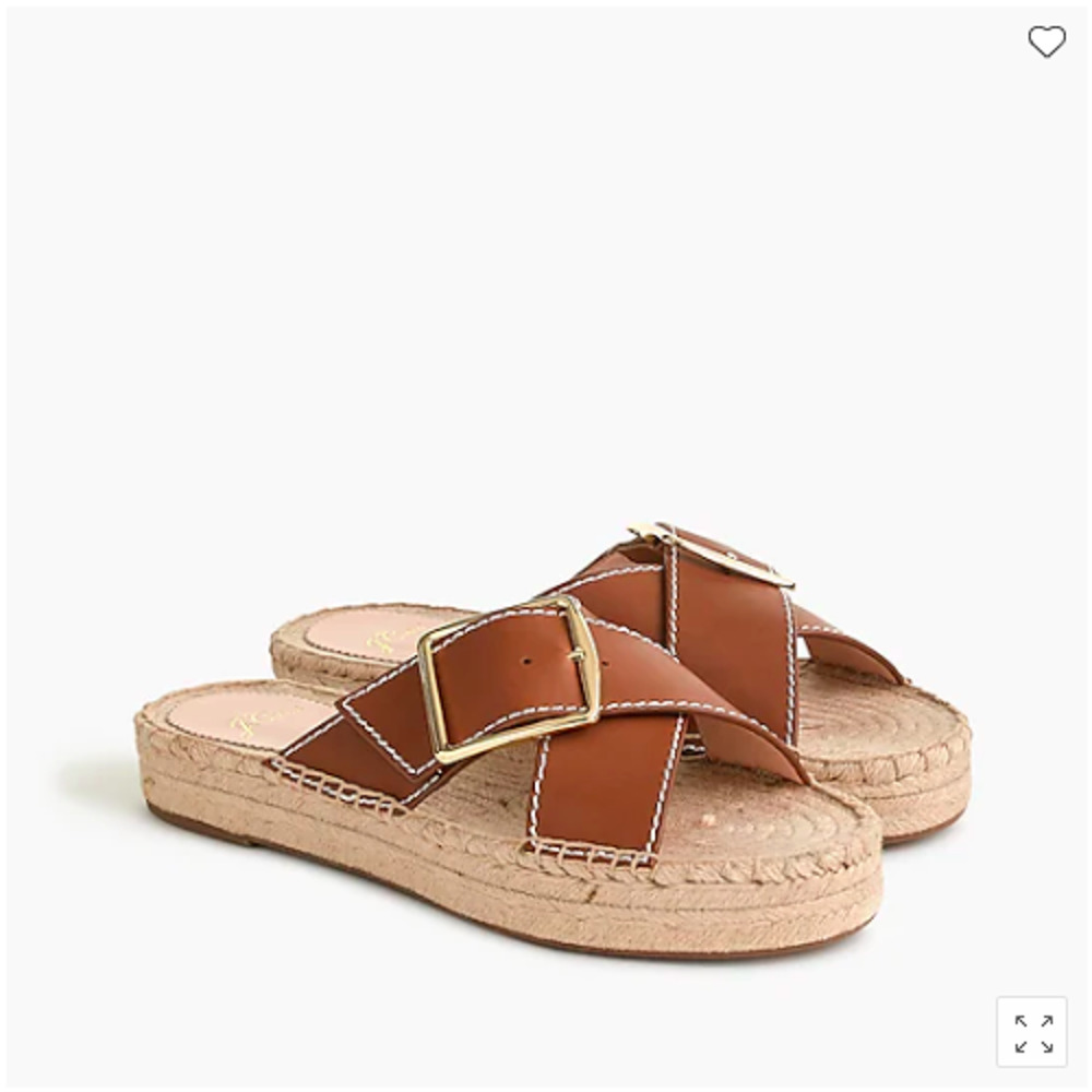 J. Crew Leather Cross-Strap Espadrilles 8.5 NWOT